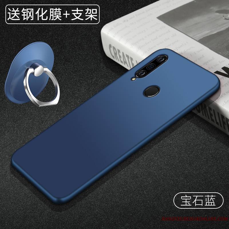 Huawei P30 Lite Coque De Téléphone Noir Support Tempérer Couleur Unie Membrane Tout Compris