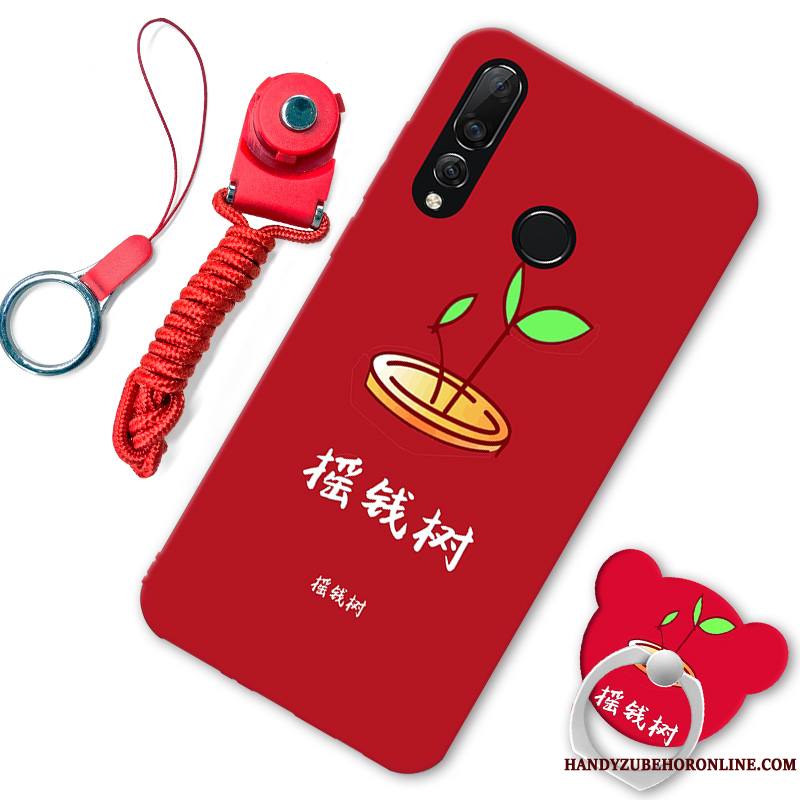 Huawei P30 Lite Coque De Téléphone Rouge Étui Tendance Support Créatif Fluide Doux