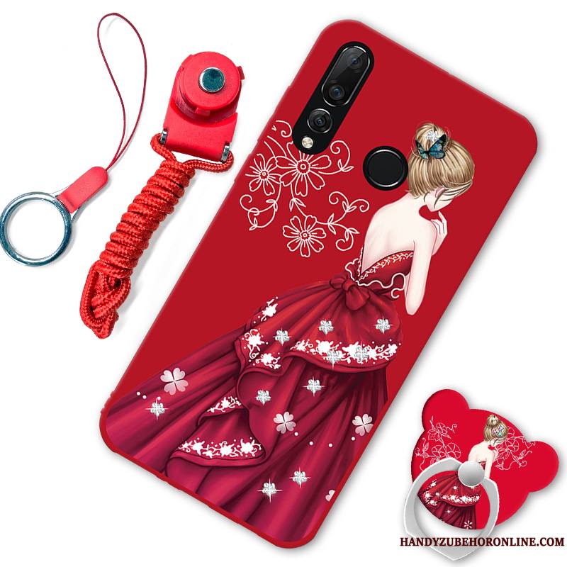 Huawei P30 Lite Coque De Téléphone Rouge Étui Tendance Support Créatif Fluide Doux