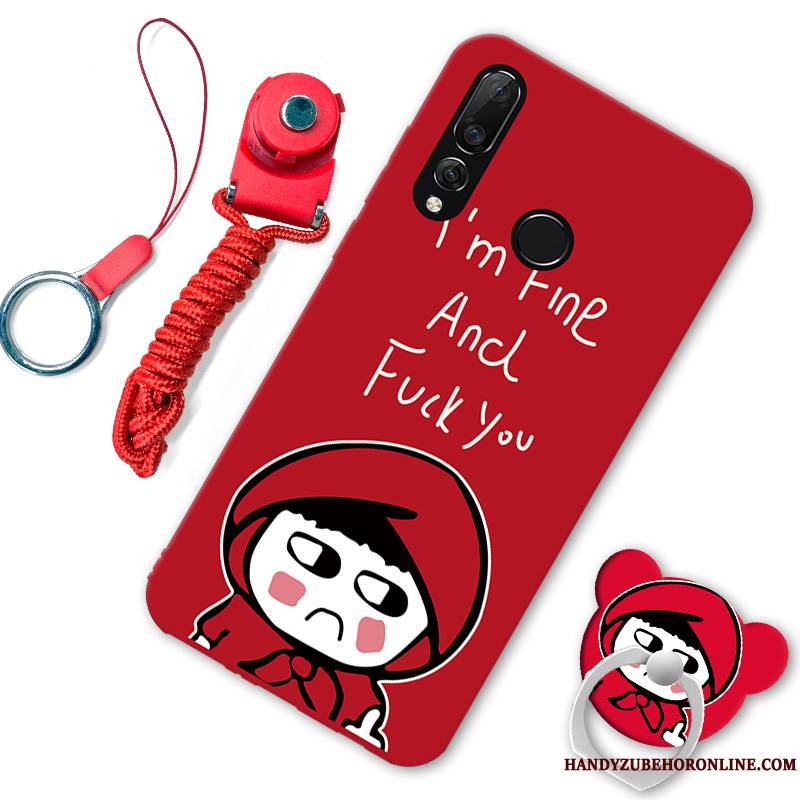 Huawei P30 Lite Coque De Téléphone Rouge Étui Tendance Support Créatif Fluide Doux