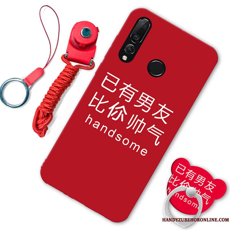Huawei P30 Lite Coque De Téléphone Rouge Étui Tendance Support Créatif Fluide Doux