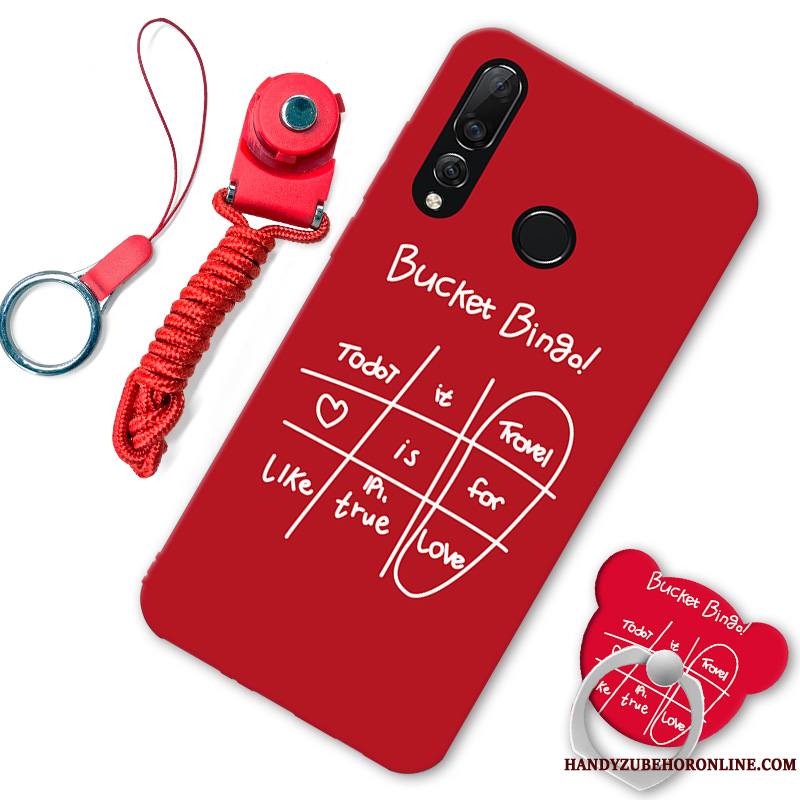 Huawei P30 Lite Coque De Téléphone Rouge Étui Tendance Support Créatif Fluide Doux