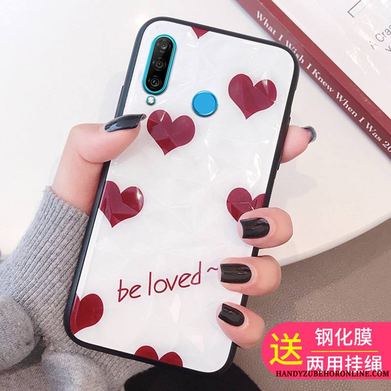 Huawei P30 Lite Coque De Téléphone Tendance Rouge Tempérer Membrane Personnalité