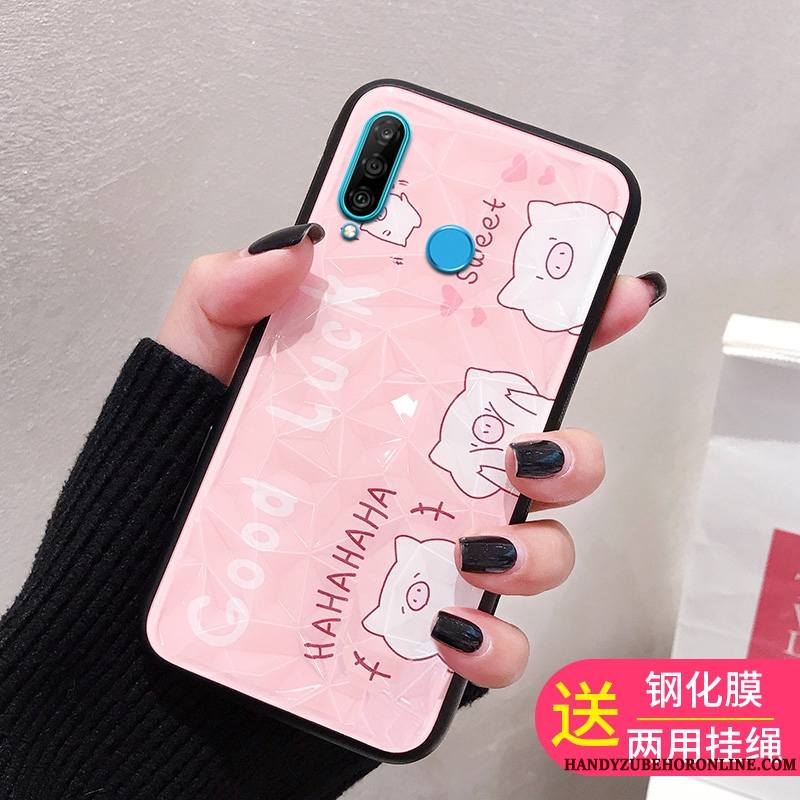 Huawei P30 Lite Coque De Téléphone Tendance Rouge Tempérer Membrane Personnalité