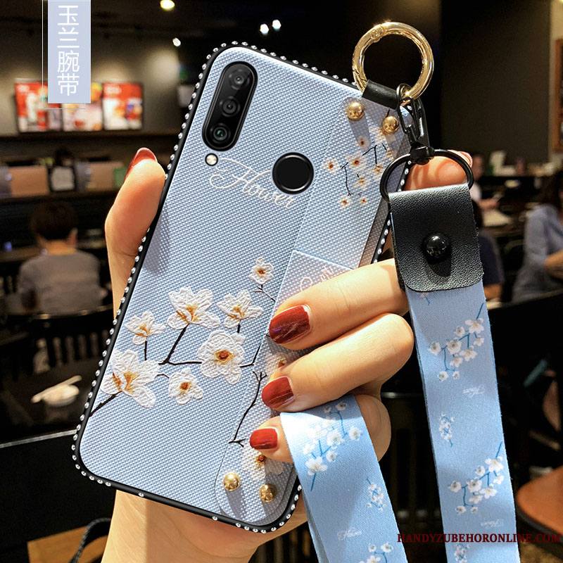 Huawei P30 Lite Coque Incassable Protection Violet Ornements Suspendus Étui Longue Fluide Doux