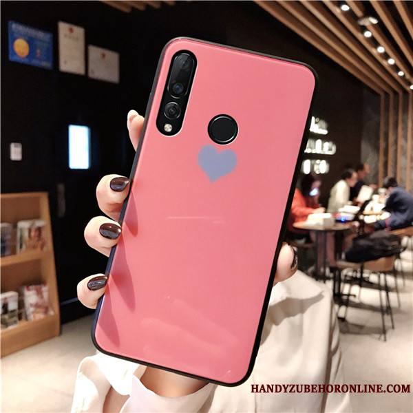 Huawei P30 Lite Coque Tendance Luxe Personnalité Verre Net Rouge Miroir Vert