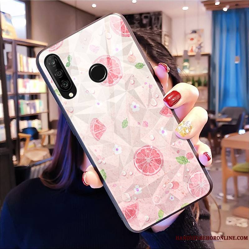 Huawei P30 Lite Coque Tout Compris Étui Modèle Fleurie Jaune Fluide Doux Losange Incassable