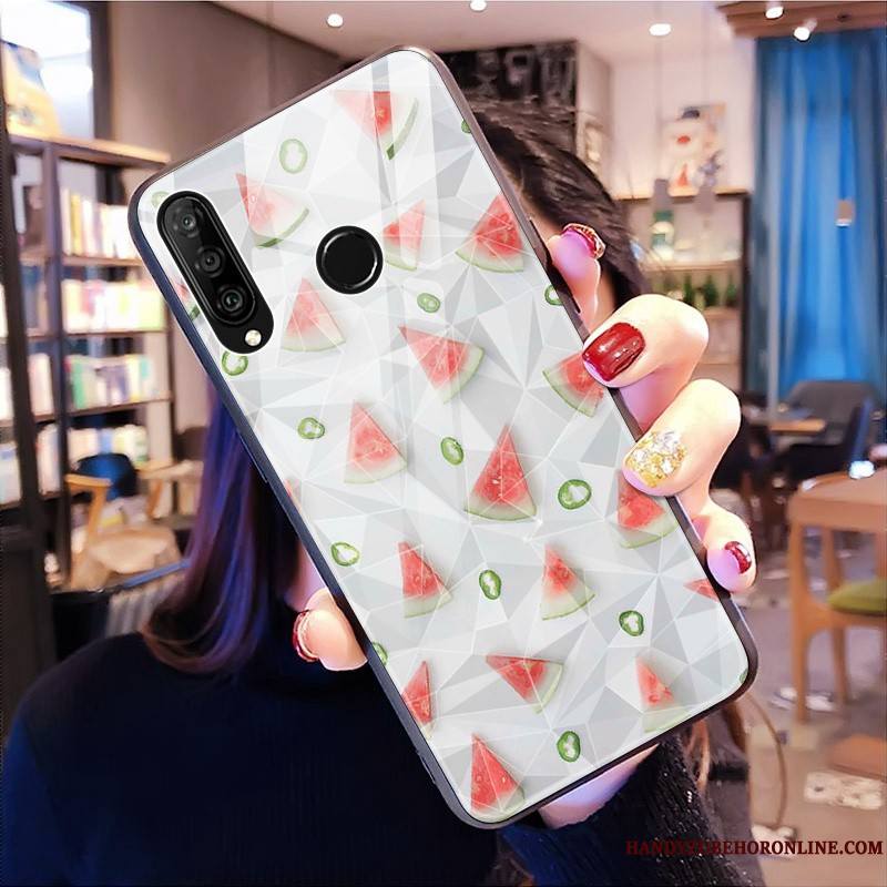 Huawei P30 Lite Coque Tout Compris Étui Modèle Fleurie Jaune Fluide Doux Losange Incassable