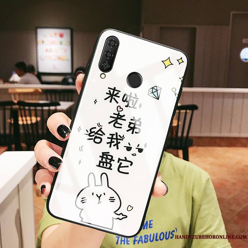 Huawei P30 Lite Fluide Doux Protection Étui Coque De Téléphone Incassable Blanc Verre