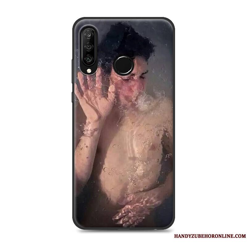 Huawei P30 Lite Incassable Coque De Téléphone Fluide Doux Étui Créatif Gris Personnalité