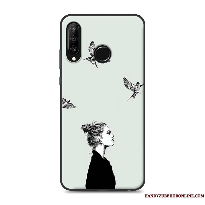 Huawei P30 Lite Incassable Coque De Téléphone Fluide Doux Étui Créatif Gris Personnalité