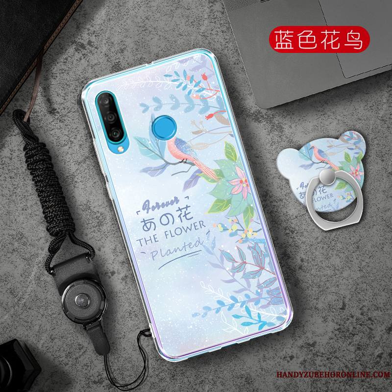 Huawei P30 Lite Incassable Fluide Doux Coque De Téléphone Étui Ornements Suspendus Protection Rouge