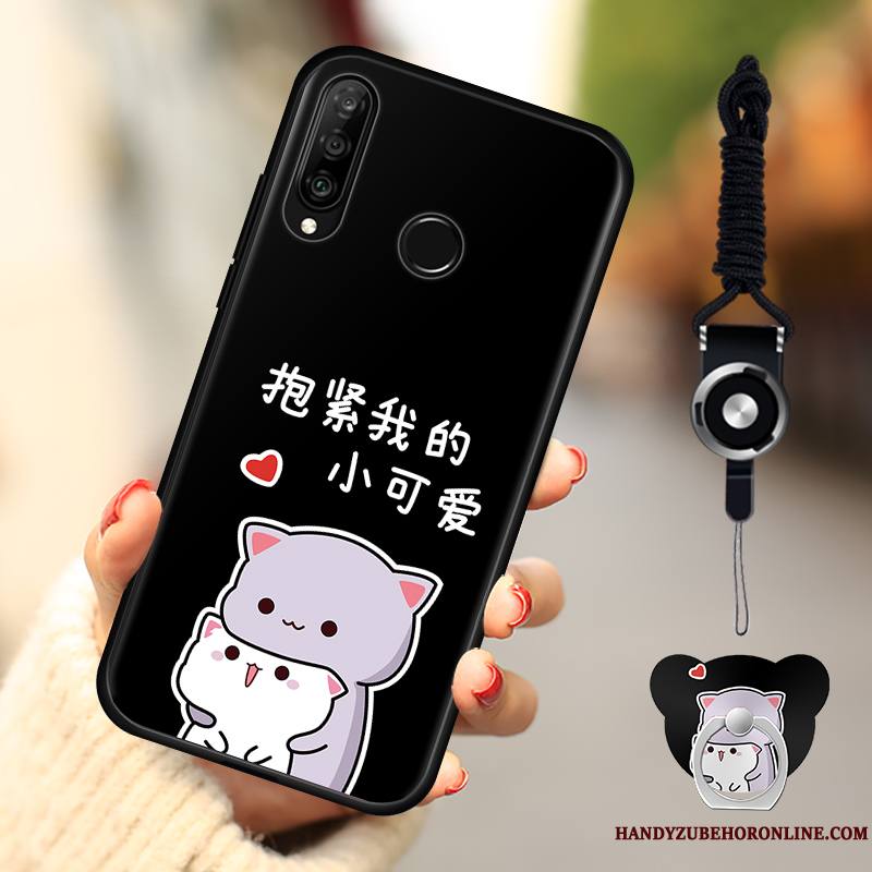 Huawei P30 Lite Net Rouge Coque De Téléphone Étui Incassable Protection Fluide Doux Noir