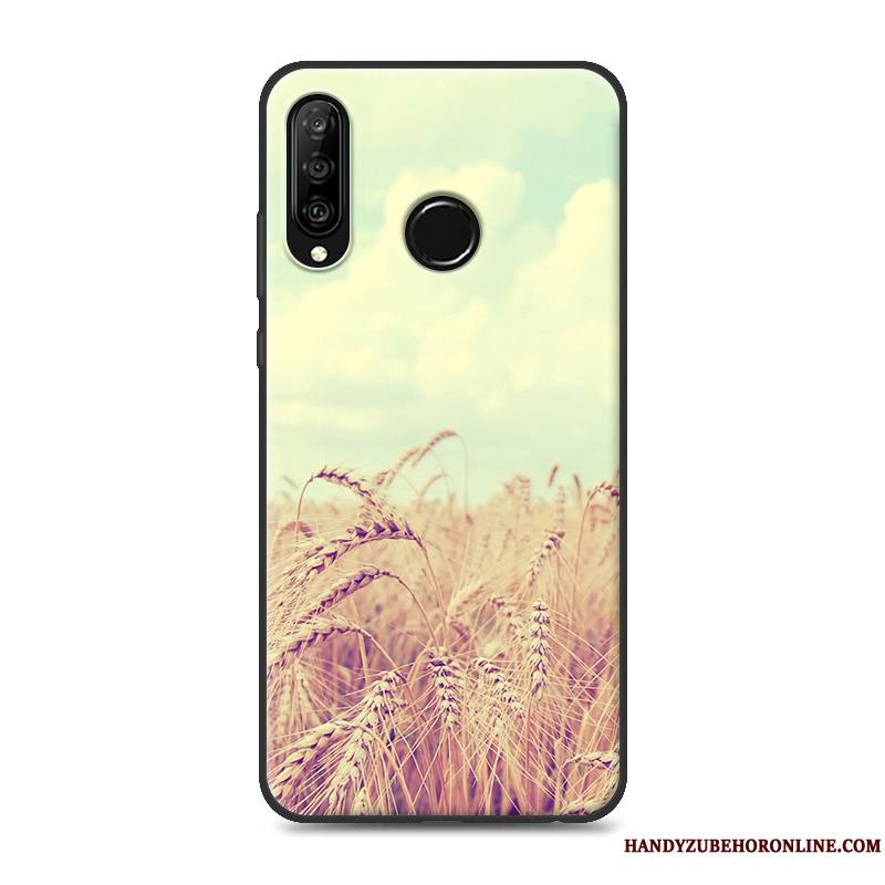 Huawei P30 Lite Personnalité Silicone Noir Fluide Doux Tout Compris Incassable Coque De Téléphone