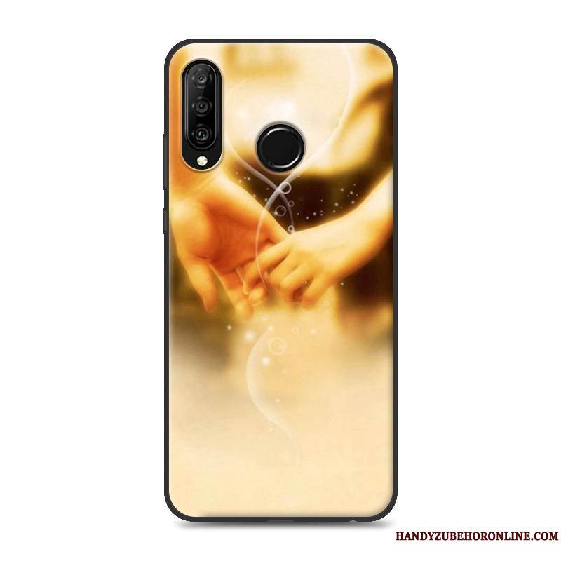 Huawei P30 Lite Personnalité Silicone Noir Fluide Doux Tout Compris Incassable Coque De Téléphone