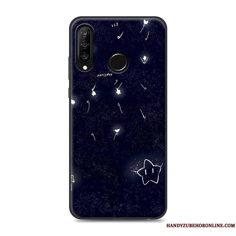 Huawei P30 Lite Personnalité Silicone Noir Fluide Doux Tout Compris Incassable Coque De Téléphone