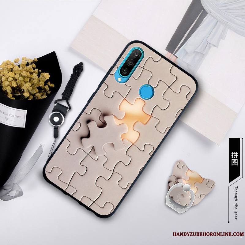 Huawei P30 Lite Tendance Créatif Coque De Téléphone Fluide Doux Gris Étui Incassable