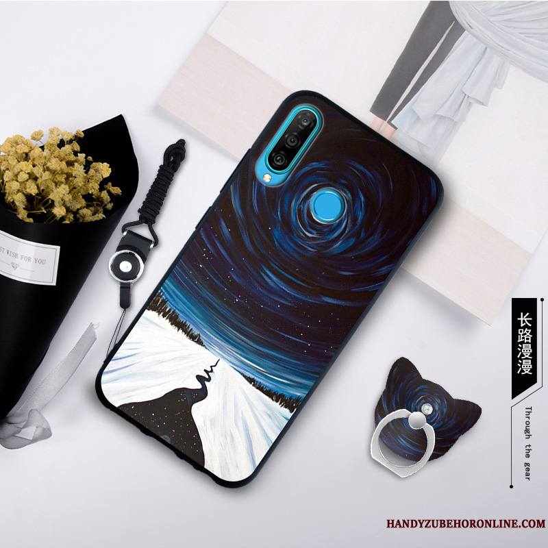 Huawei P30 Lite Tendance Créatif Coque De Téléphone Fluide Doux Gris Étui Incassable