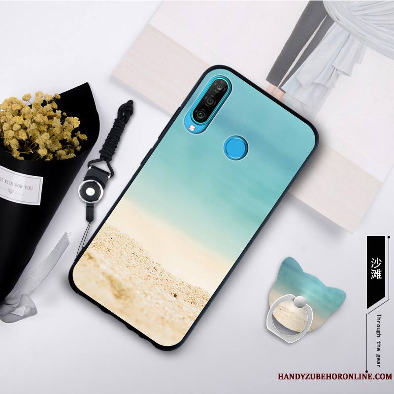 Huawei P30 Lite Tendance Créatif Coque De Téléphone Fluide Doux Gris Étui Incassable