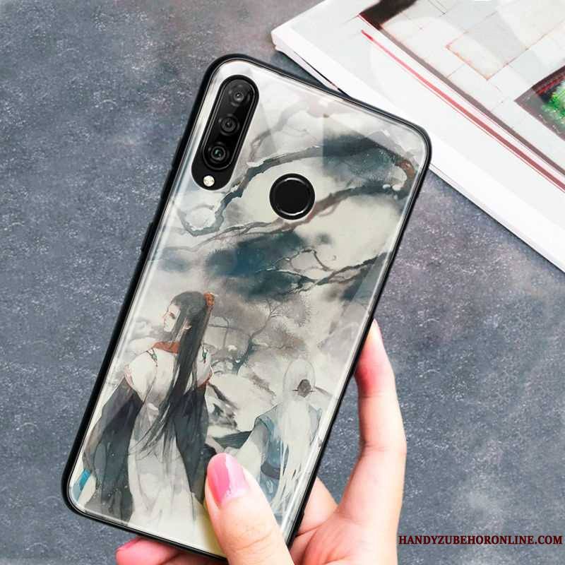 Huawei P30 Lite Vert Personnalité Tendance Téléphone Portable Coque Étui Verre