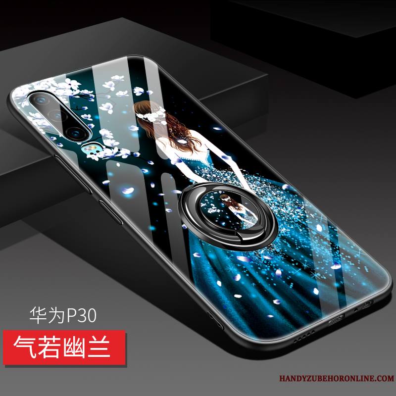 Huawei P30 Marque De Tendance Tout Compris Fluide Doux Coque De Téléphone Silicone Créatif Support