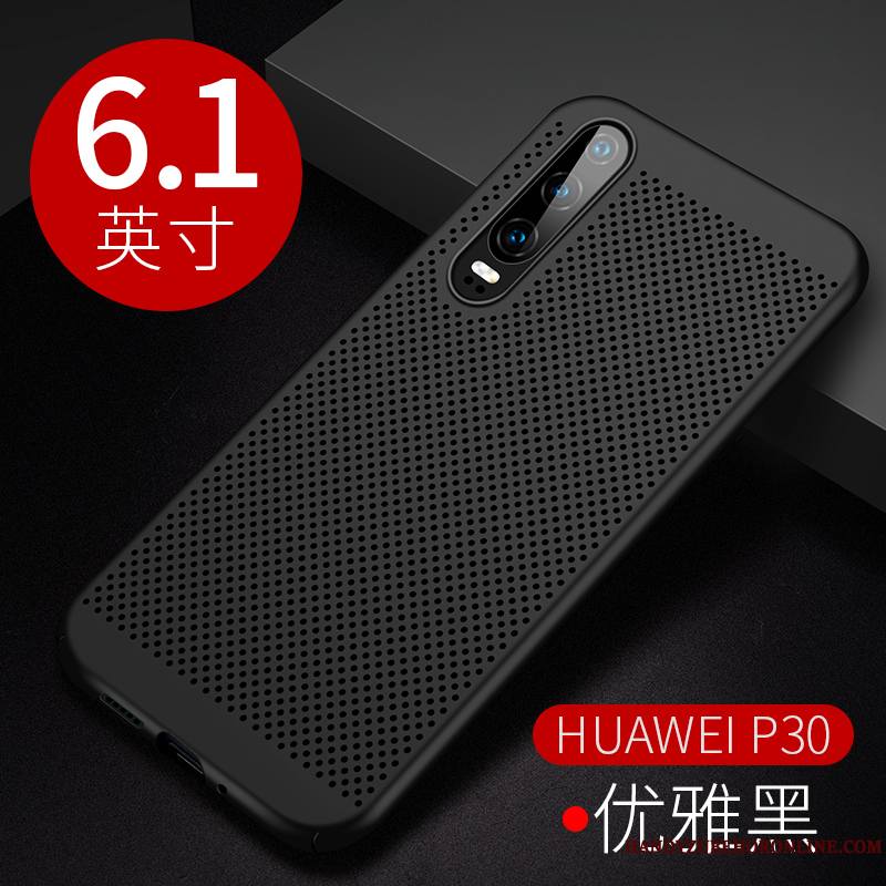 Huawei P30 Or Très Mince Coque Marque De Tendance Protection Délavé En Daim Refroidissement