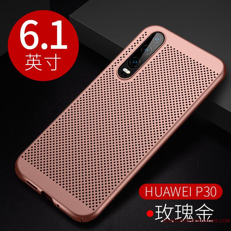 Huawei P30 Or Très Mince Coque Marque De Tendance Protection Délavé En Daim Refroidissement