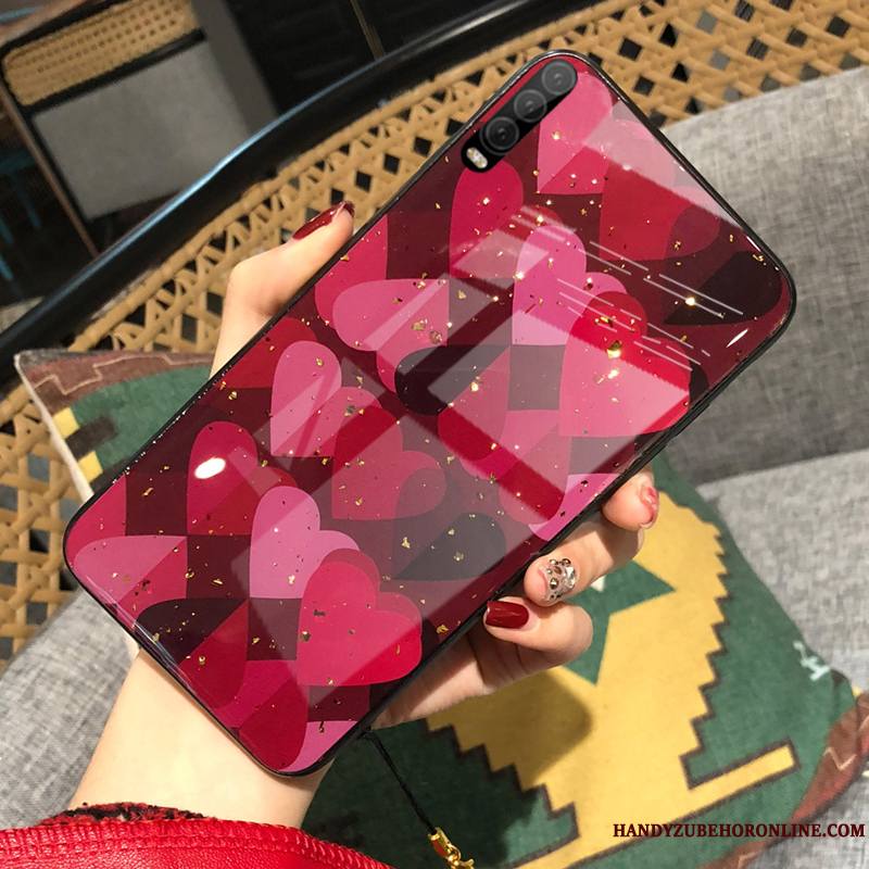 Huawei P30 Personnalité Vent Coque De Téléphone Fluide Doux Silicone Mode Rouge