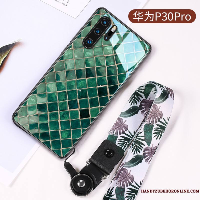 Huawei P30 Pro Charmant Rose Incassable Net Rouge Coque De Téléphone Personnalité Simple