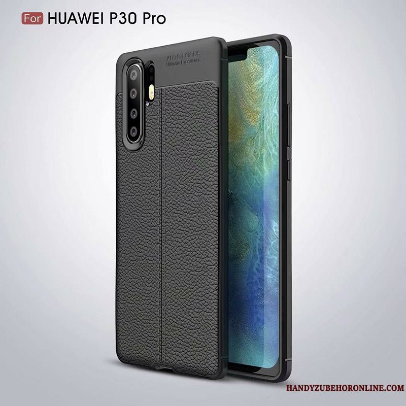 Huawei P30 Pro Coque Business Incassable Cuir Tout Compris Antidérapant Protection Étui