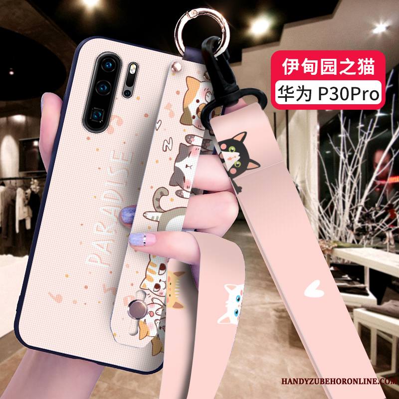 Huawei P30 Pro Coque Créatif Silicone Téléphone Portable Incassable Bleu Protection Dessin Animé