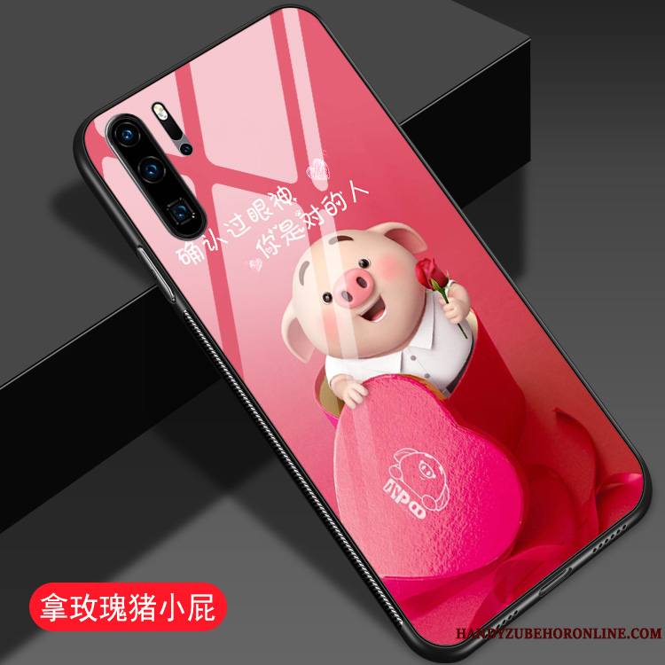 Huawei P30 Pro Coque De Téléphone Difficile Miroir Tout Compris Net Rouge Charmant Incassable