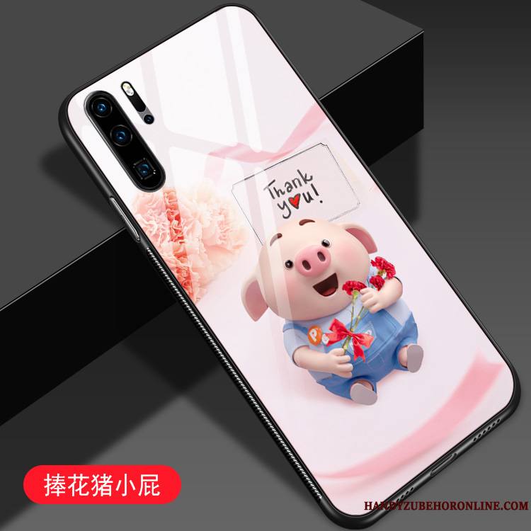 Huawei P30 Pro Coque De Téléphone Difficile Miroir Tout Compris Net Rouge Charmant Incassable