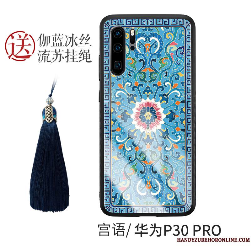 Huawei P30 Pro Coque De Téléphone Incassable Vert Étui Créatif Personnalité Style Chinois