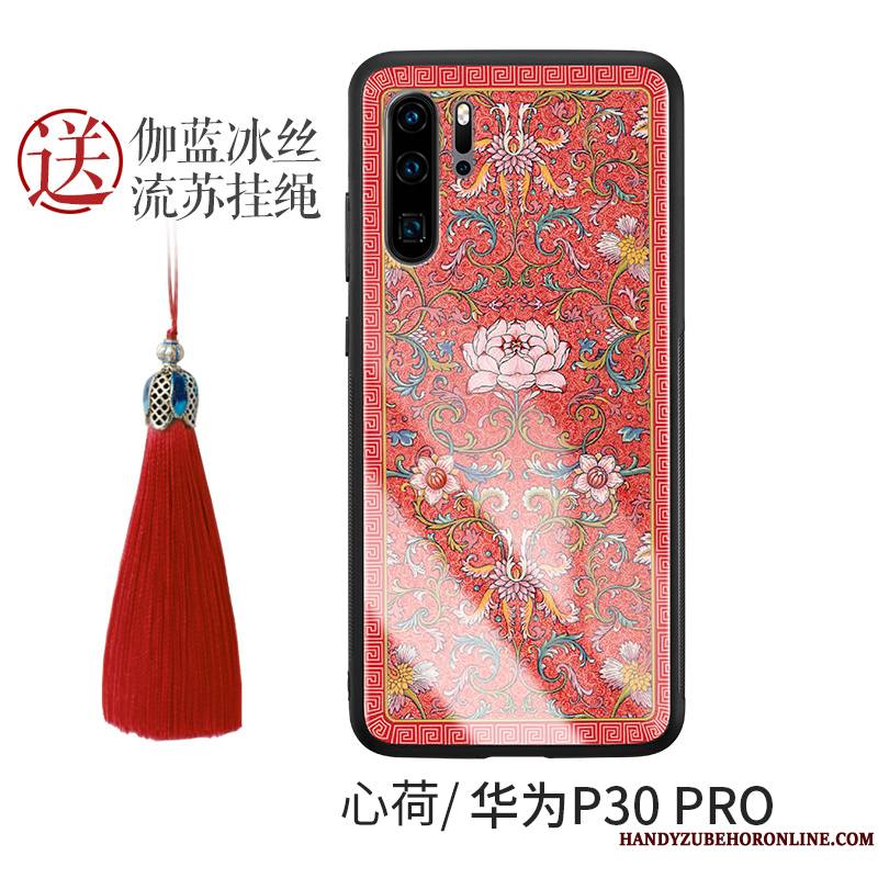 Huawei P30 Pro Coque De Téléphone Incassable Vert Étui Créatif Personnalité Style Chinois