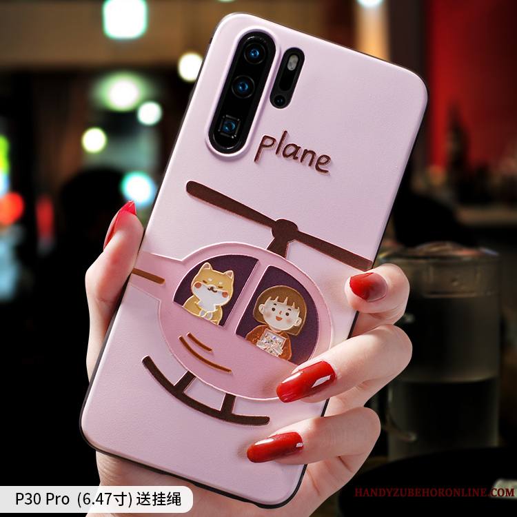 Huawei P30 Pro Coque Fluide Doux Créatif Net Rouge Marque De Tendance Étui Très Mince Silicone