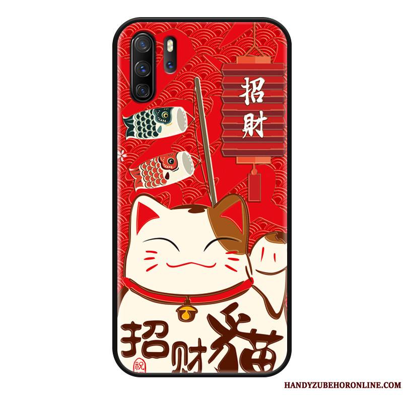 Huawei P30 Pro Coque Gaufrage Charmant Richesse Nouveau Tout Compris Délavé En Daim Étui