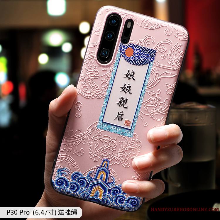 Huawei P30 Pro Coque Net Rouge Tout Compris Silicone Fluide Doux Étui Protection Nouveau