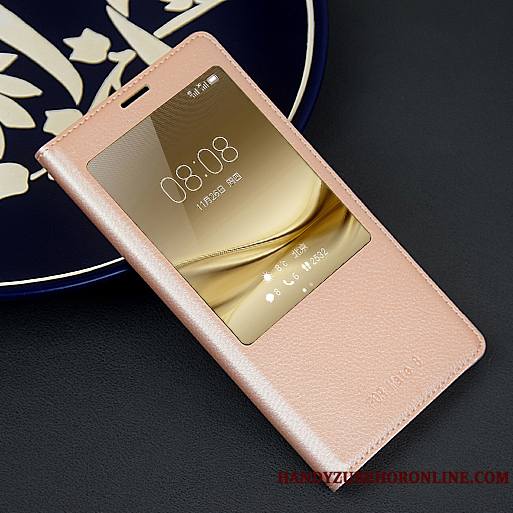 Huawei P30 Pro Coque Or Rose Étui Membrane Couvercle Arrière Dormance Étui En Cuir Housse