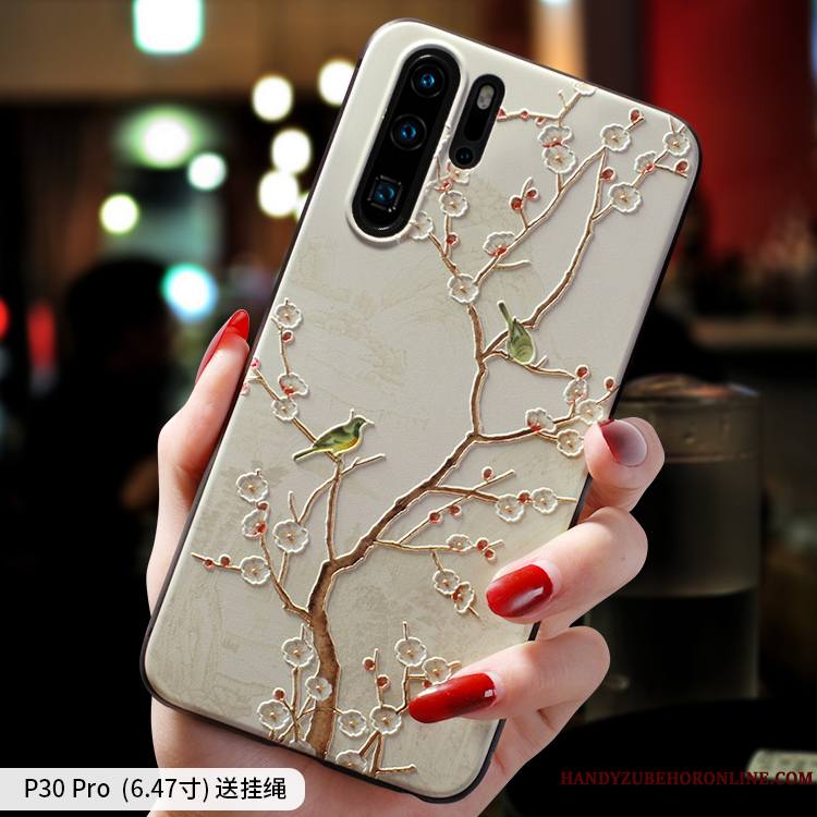 Huawei P30 Pro Coque Ornements Suspendus Tout Compris Protection Tendance Silicone Étui Incassable