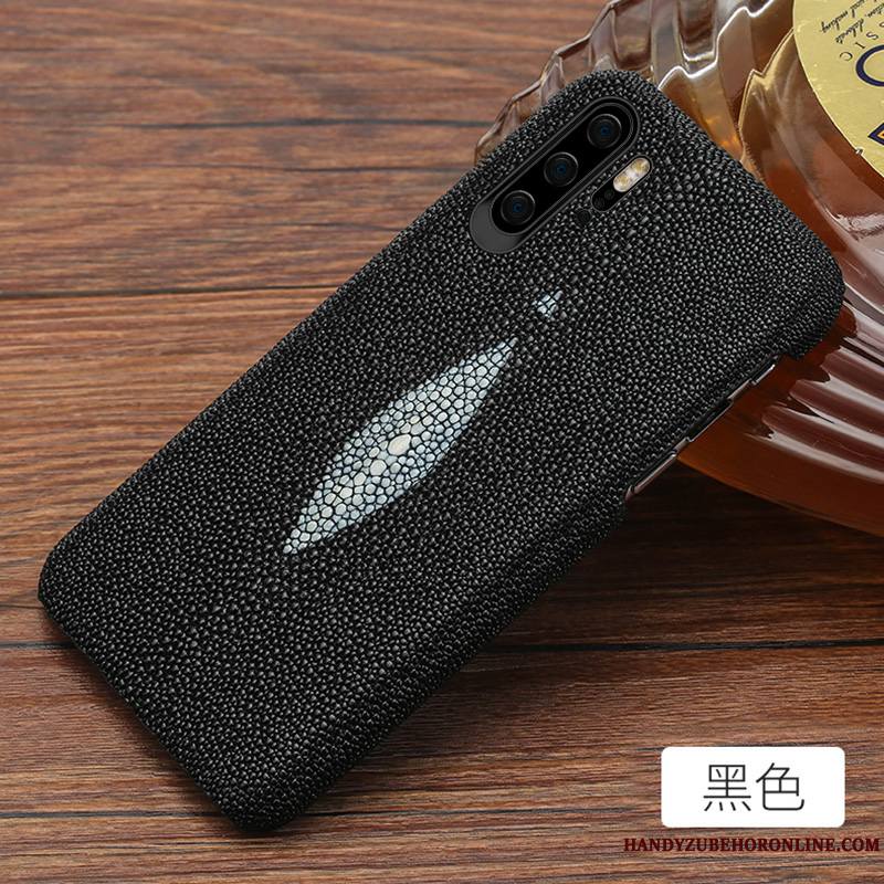 Huawei P30 Pro Coque Personnalisé Incassable Cuir Véritable Luxe Simple Protection Personnalité