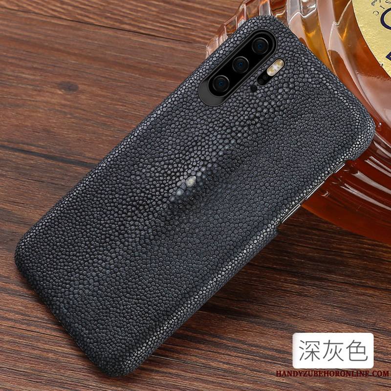 Huawei P30 Pro Coque Personnalisé Incassable Cuir Véritable Luxe Simple Protection Personnalité