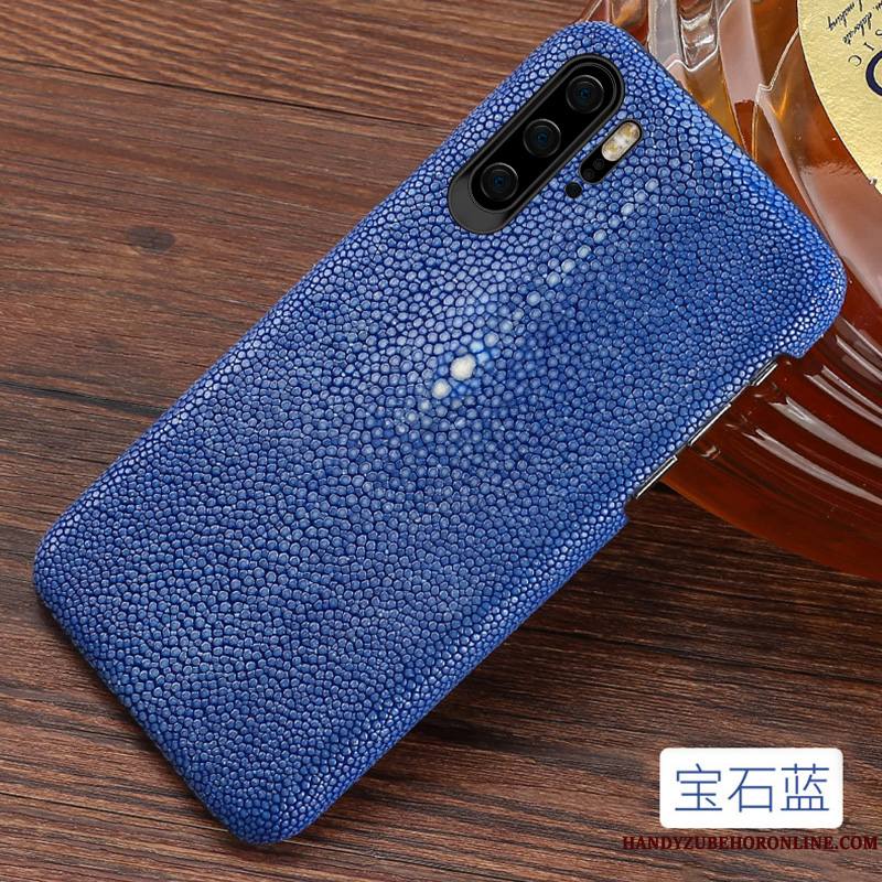 Huawei P30 Pro Coque Personnalisé Incassable Cuir Véritable Luxe Simple Protection Personnalité