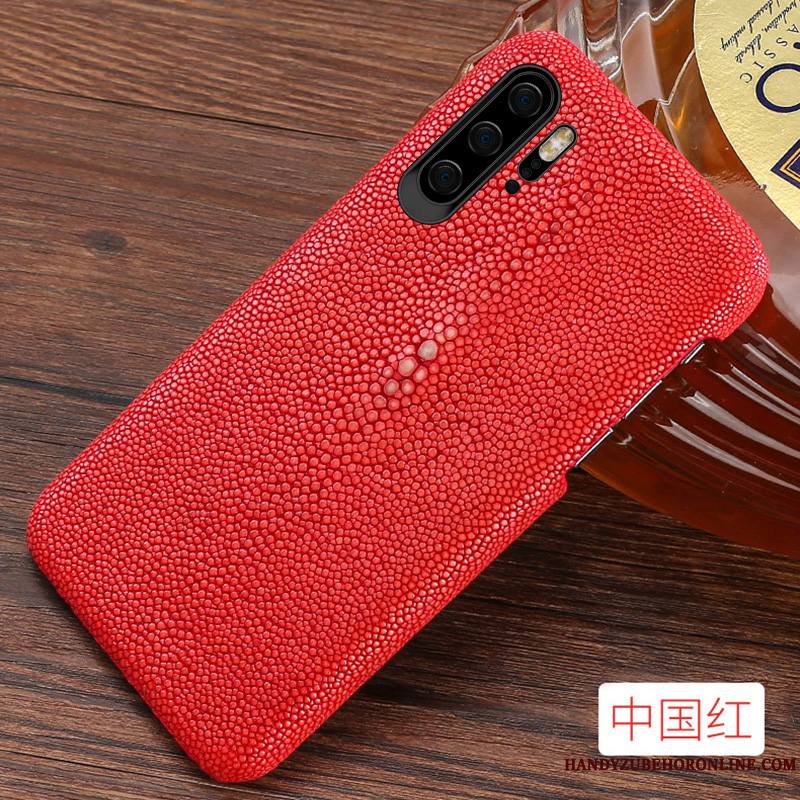 Huawei P30 Pro Coque Personnalisé Incassable Cuir Véritable Luxe Simple Protection Personnalité