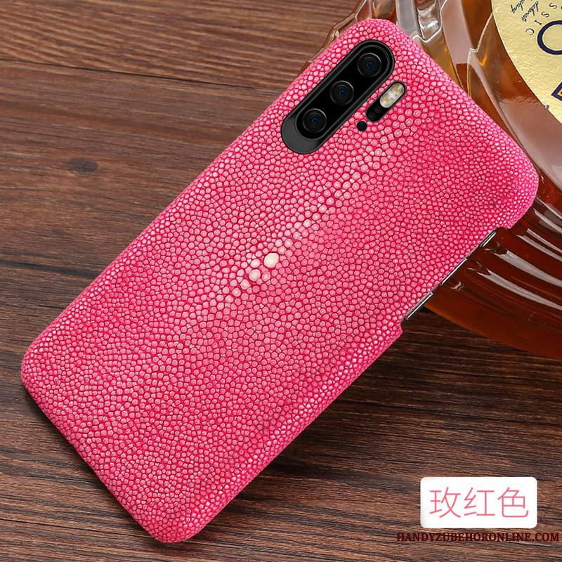 Huawei P30 Pro Coque Personnalisé Incassable Cuir Véritable Luxe Simple Protection Personnalité