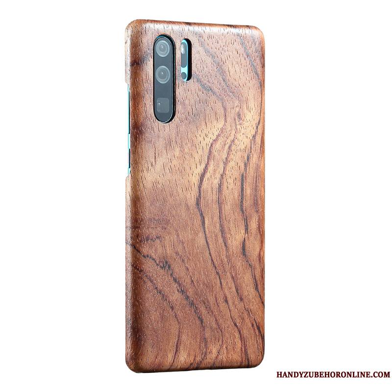 Huawei P30 Pro Coque Sentir Étui Très Mince En Bois Acajou Protection Incassable