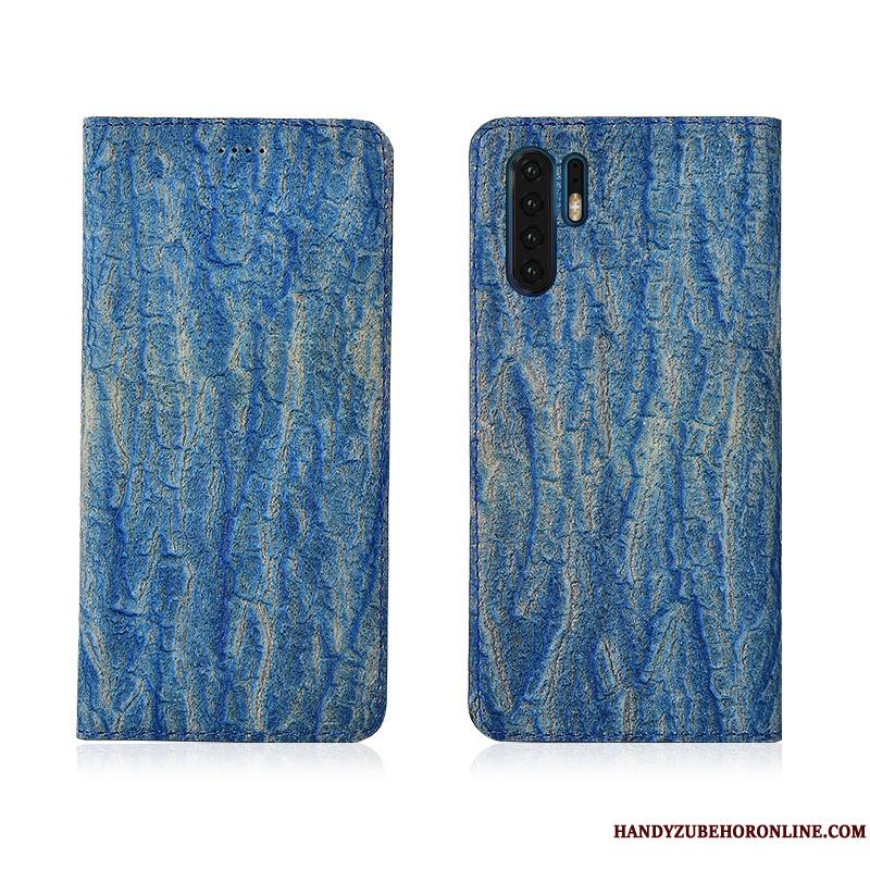 Huawei P30 Pro Coque Silicone Arbres Nouveau Étui En Cuir Cuir Véritable Téléphone Portable Fluide Doux