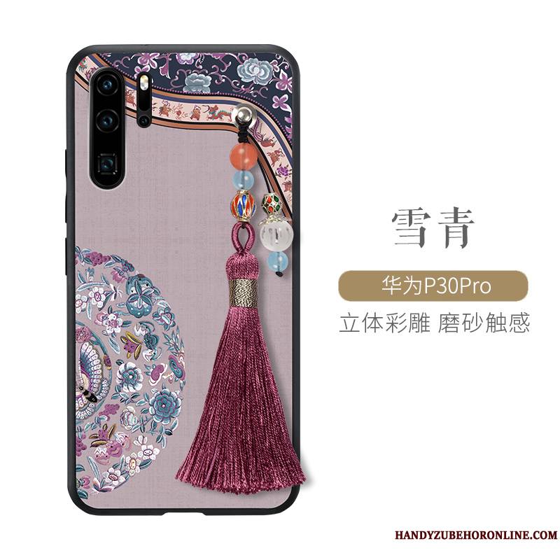 Huawei P30 Pro Coque Style Chinois Tout Compris Créatif Incassable Silicone Très Mince Vent