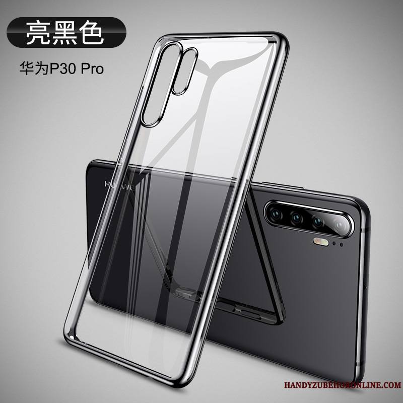 Huawei P30 Pro Créatif Nouveau Coque De Téléphone Fluide Doux Bleu Transparent Verre