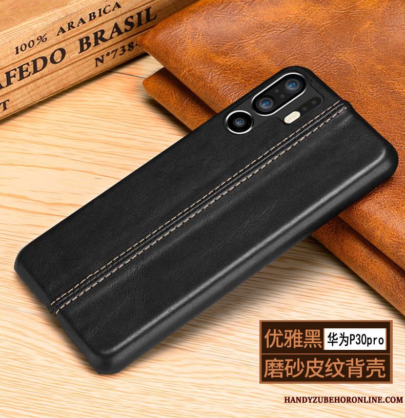 Huawei P30 Pro Luxe Tout Compris Cuir Véritable Incassable Coque Protection Bovins